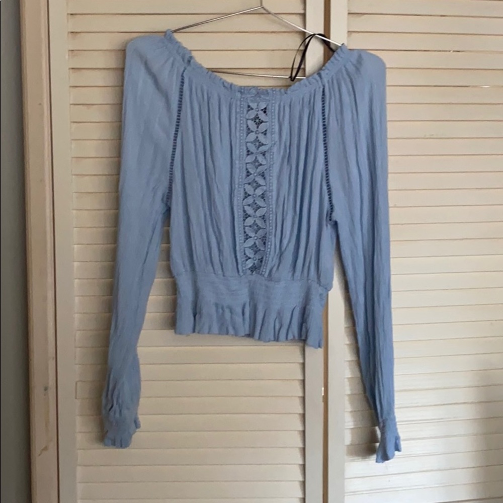Baby blue long sleep top